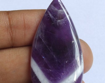Chevron Amethyst Cabochon: Handmade Semi Precious Gemstone for Jewelry Making