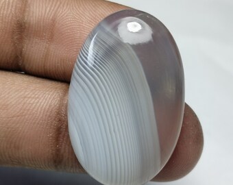 Natural Blue Lace Agate Stone Pairs: Oval Gemstone Cabochons