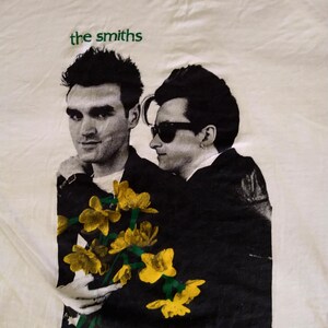 The Smiths T-Shirt Vintage Retro Apparel from The Smiths 1992 Picture of Morrissey and Marr with Yellow Gladiolas image 3