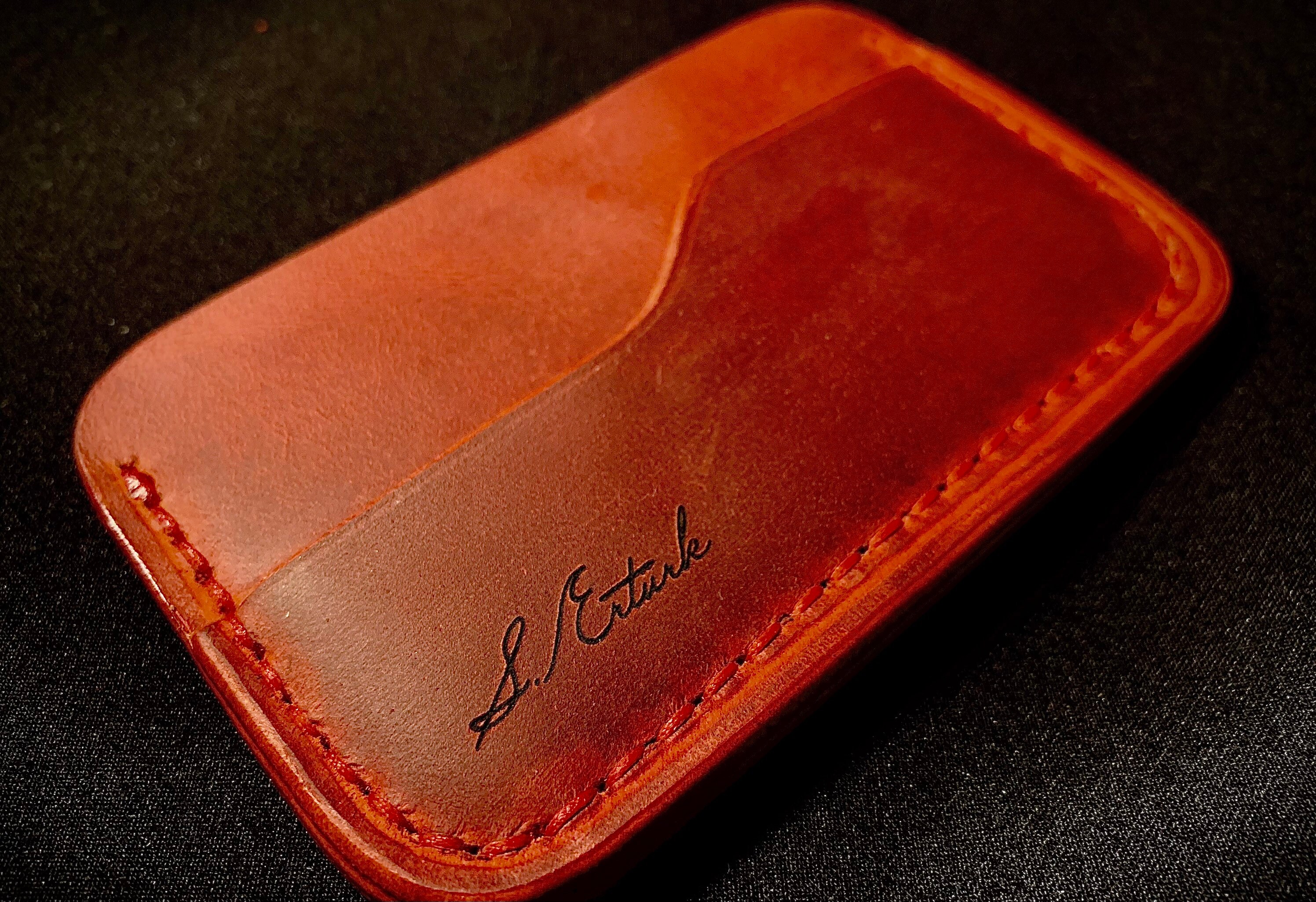 Natural Handmade Leather Card Holder/ Red Etsy UK