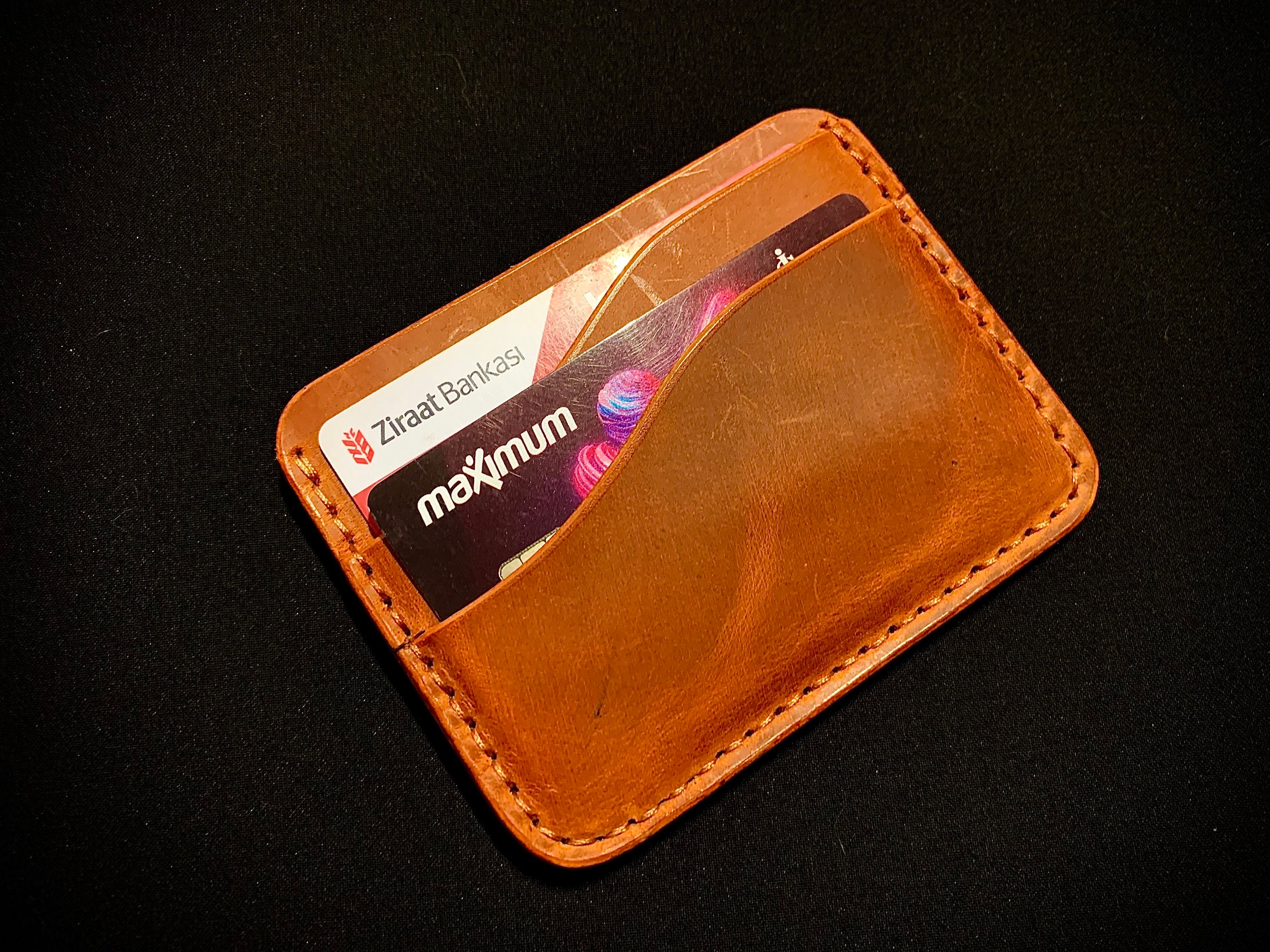 Natural Handmade Leather Card Holder Etsy UK