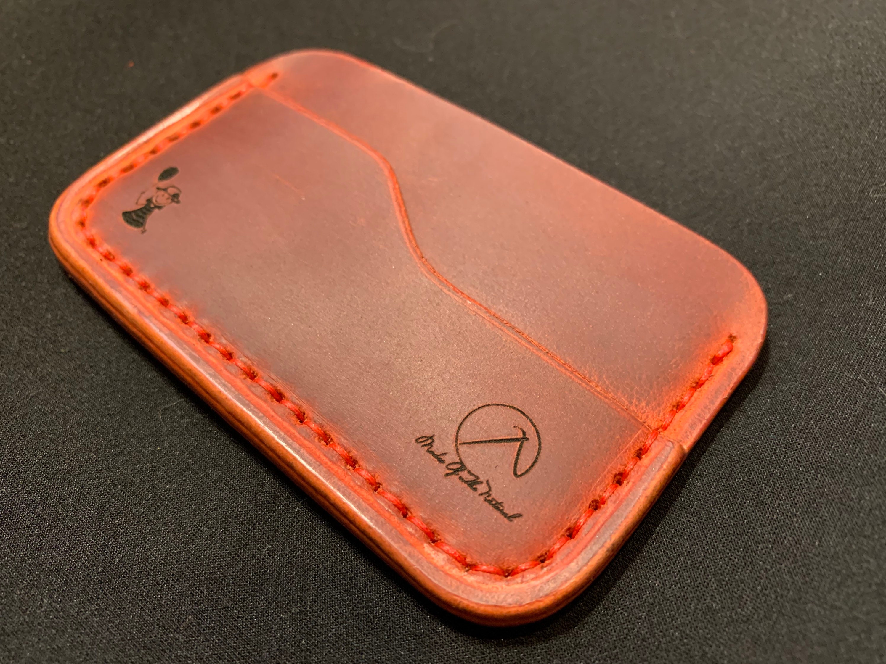 Natural Handmade Leather Card Holder/ Red Etsy UK