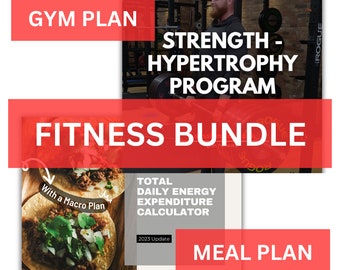 Gym Workout Plan + Meal Plan | Complete Training Bundle (Includes 12-week training program and macronutrient calculation tool)