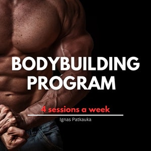 12-Week Muscle Growth Gym Program | 4-Day Hypertrophy Training Plan (PDF)