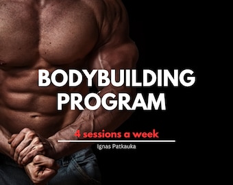 12-Week Muscle Growth Gym Program | 4-Day Hypertrophy Training Plan (PDF)