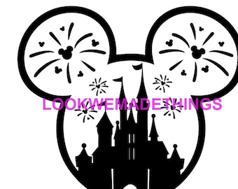 Castle Firworks Mouse Ears SVG for Cutting Machines.