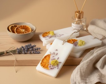 4er Set Sojawachs Tabletts | Hängende duftende Lufterfrischer | Handgemachte vegane Wachssäckchen
