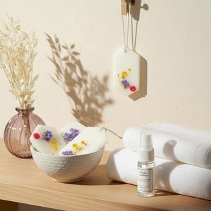 Set of 4 Clean Cotton Solid Air Fresheners | Fresh Laundry Scent | Wardrobe, Drawer &  Wardrobe Freshener