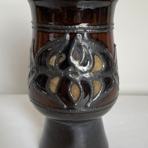 Poterie est-allemande, vase en céramique du milieu du siècle Strehla Fat Lava, poterie allemande, 1251