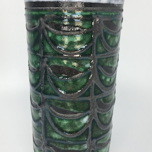 Poterie est-allemande, vase en céramique du milieu du siècle Strehla Fat Lava, poterie allemande, 1216