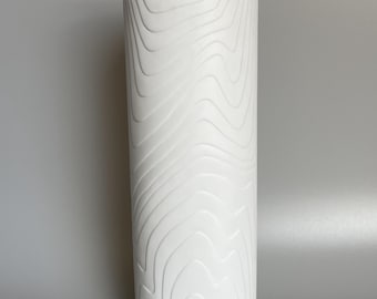 ヴィンテージ花瓶 Hutschenreuther 磁器製 白レリーフ花瓶 23.5 cm