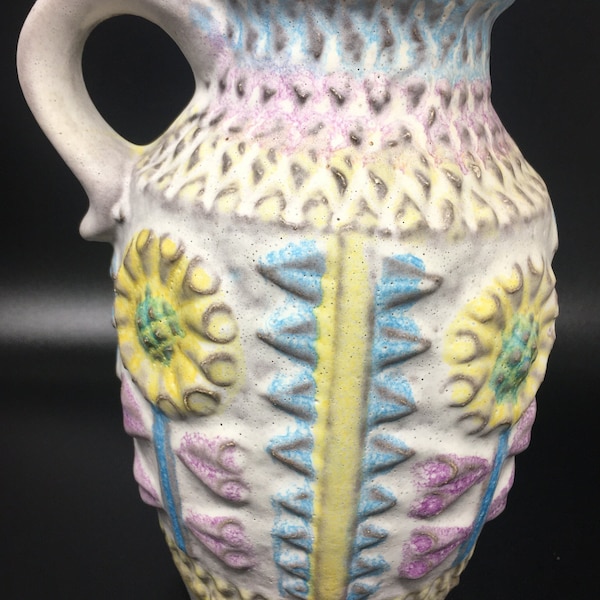 Mid Century Keramik Vase Bay German Pottery, Flower Power