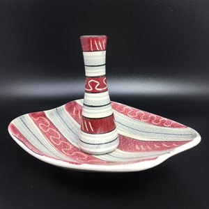 Mid Century Keramik Vase und Schale Strehla
