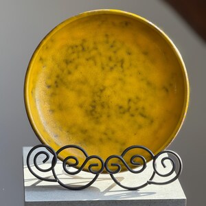 Rare Fritz van Daalen ceramic plate/bowl – Mid-Century Modern Studio Pottery – Yellow Fat Lava Bowl – West Germany 1960s Wall Plate