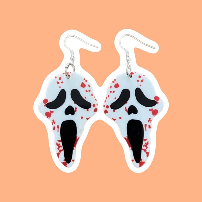 Quirky Pastel Goth Ghostface Earrings Unique Jewellery Gifts Etsy