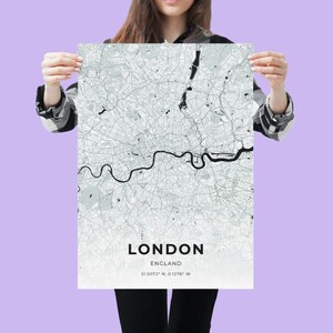 Londen City Map Poster Print of digitaal bestand - Aanpassen om uw stad op te nemen