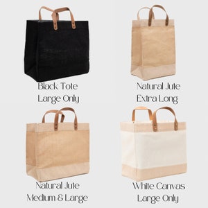 Luxury personalised monogrammed tote bag Luxury leather handle bag Personalised jute bag Lifestyle bag Eco bag Luxury shopper bag image 9