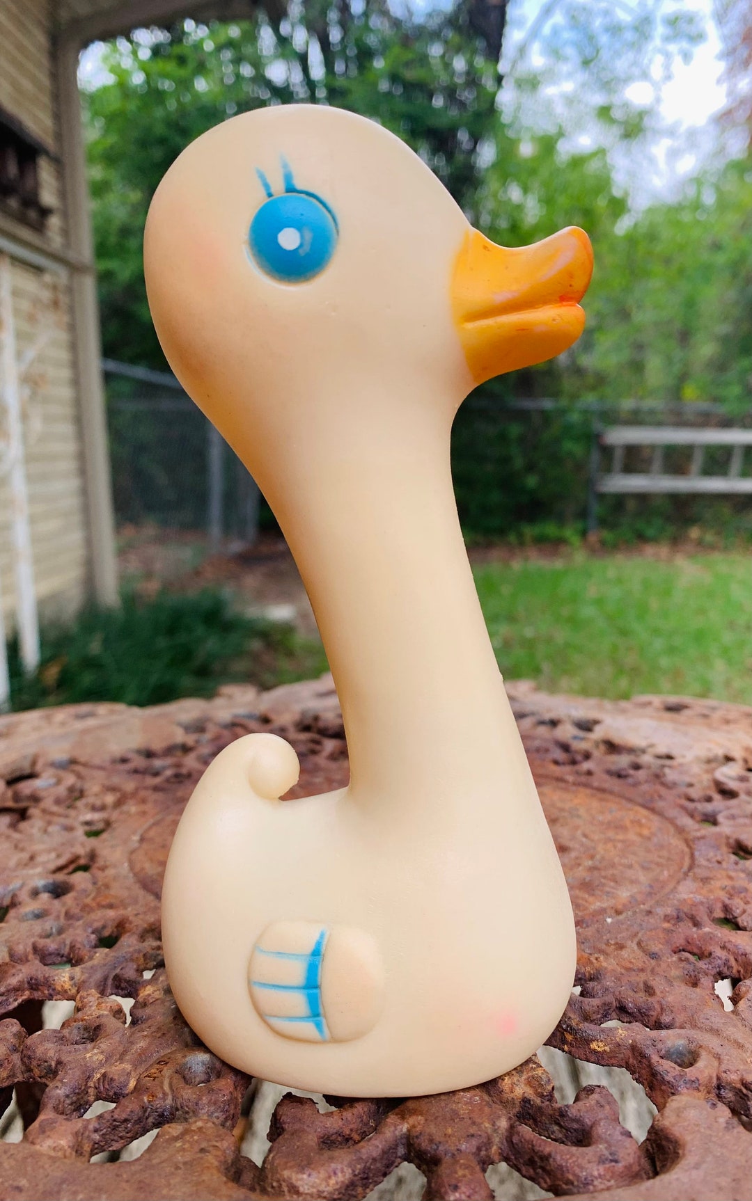 Vintage Squeak Toy Duck Goose Kitsch Rubber Long Neck Squeaky Etsy