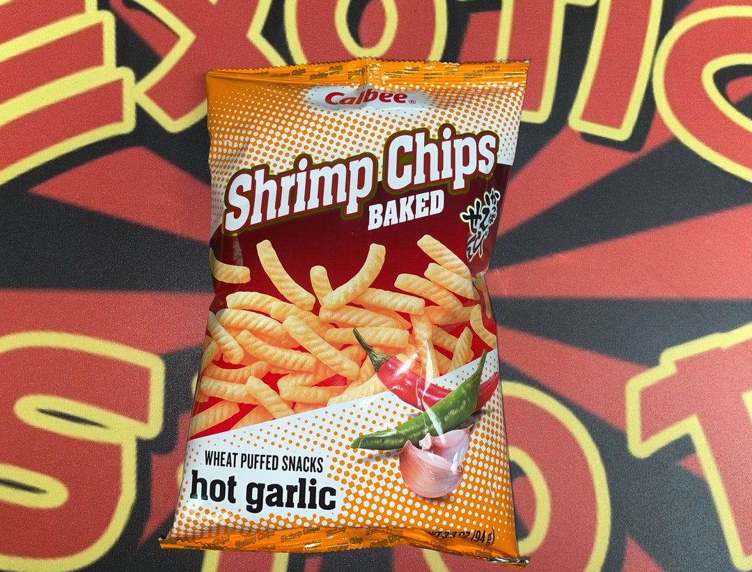 Calbee Shrimp Chips Hot Garlic Baked Snack 94g Etsy