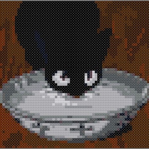 Ghibli cat- Studio Ghibli, Kikis delivery service Cross stitch pattern pdf