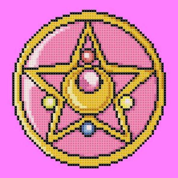 SM. Brosche Sailor Moon Kreuzstich