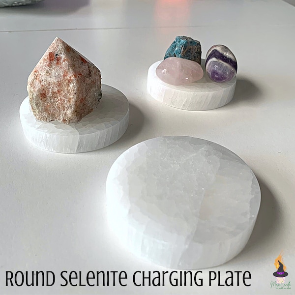 Round Selenite Charging Plates - Charge Your Towers & Larger Statement Pieces!