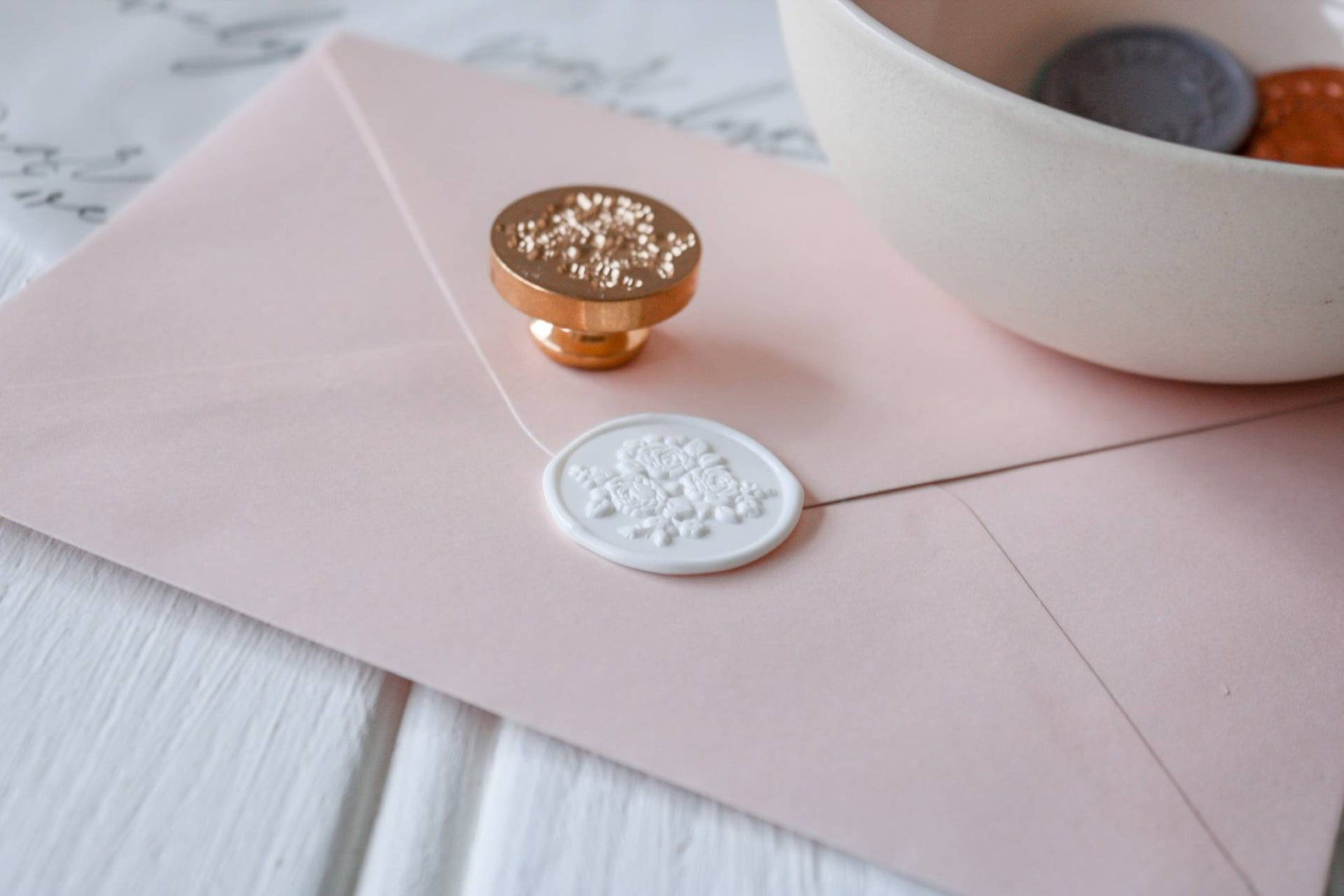 Love and Rose / Self Adhesive Wax Seals / Envelope Seals / Etsy
