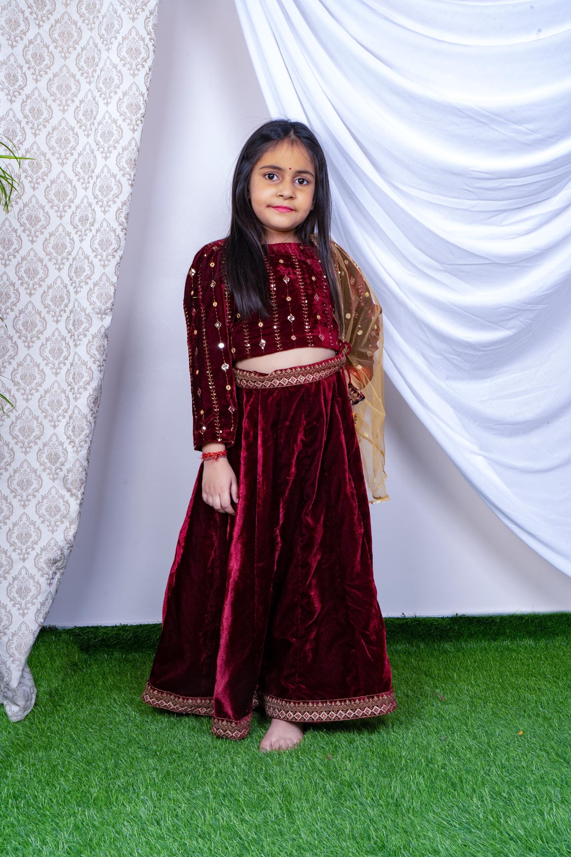 Velvet Lehenga Kids UK