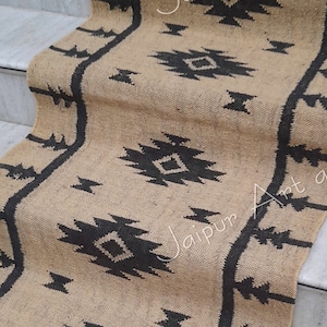 Wool Jute kilim Black and beige Color Runner Rug,Bedside Runner,Custom Stair Runner Hallway kitchen Living Room Oriental Runner.