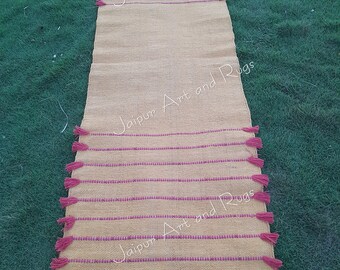 Hand-Knotted Cotton Yoga Mat: Eco Friendly Prayer Rug (2x6 feet)