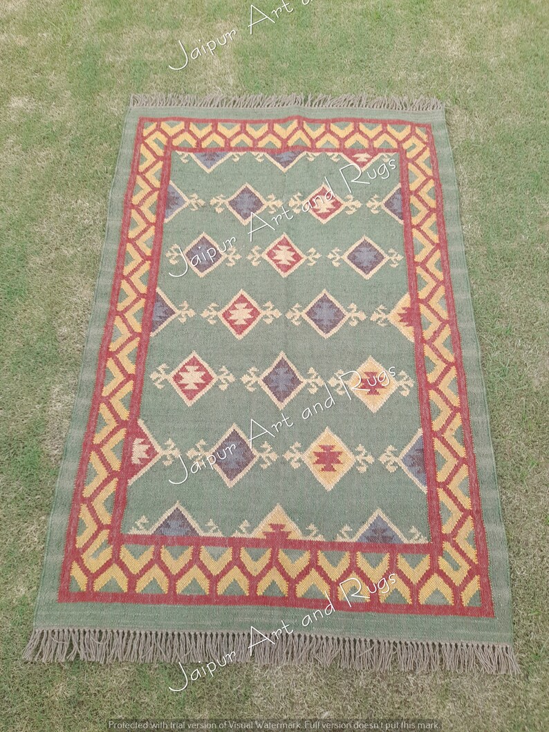 Handmade Wool Jute Rug Navajo Kilim Rug Aztec Rug Accent - Etsy