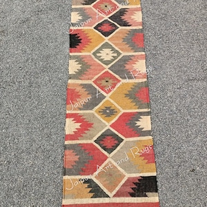 Wool Jute kilim Runner, Multi Color Runner Rug, Bedside Runner, Bathroom Rug, Kitchen Rug, Hallway Runner Rug, Stair Rug, Custom Size Rug