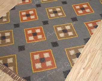 Wool Jute Kilim Rug, Handmade Rug, Home Décor Runner Rug, Large Size Kilim Rug, Custom Size Rug, Jute Kilim For Living Room Décor, Area Rug