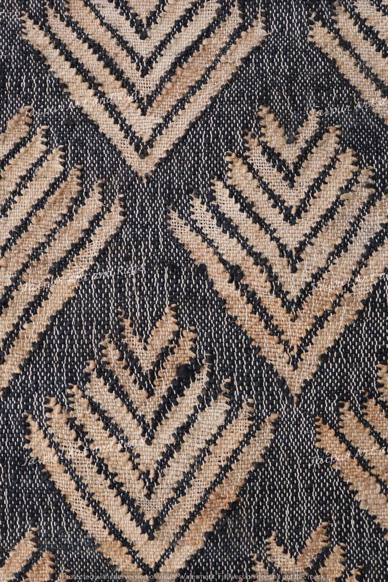 Natural Jute Runner: Handwoven Stairway, Hallway Geometric Runner ...