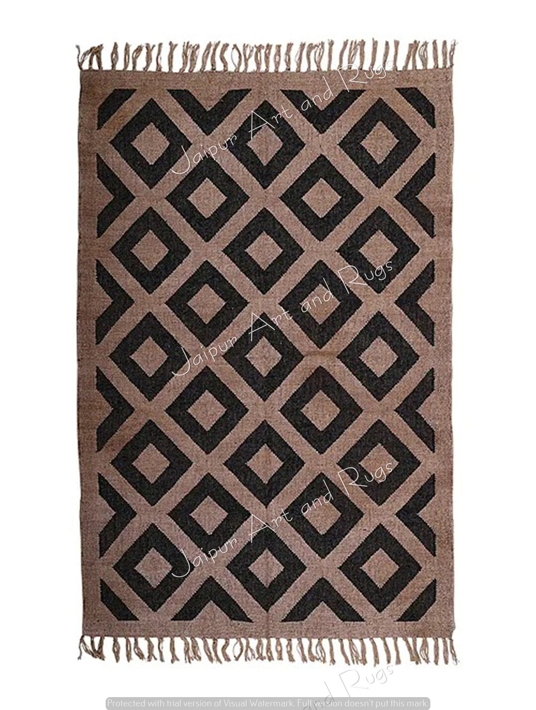 Check Rug Big Modern Check Rug, High Traffic Handmade Check Rug, Geometric Wool Jute ...