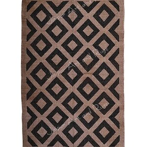 Handmade Wool Jute Rug: Aztec Kilim Design