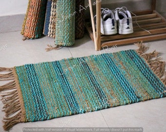 Handmade Kilim Hemp Runner Rug: Natural Jute Braided Rug