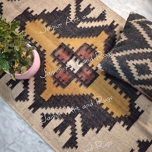 Handmade Wool Rug, Navajo Kilim Rug, Aztec Rug, Accent Rug, Outdoor Rug, Bedroom Rug