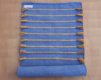 Organic Cotton Yoga Mat: Handwoven Exercise Rug Eco-Friendly Cotton Yoga Mat- Lightweight, Washable, 2'x6' Yoga Rug, Ideal Gift for Yogis