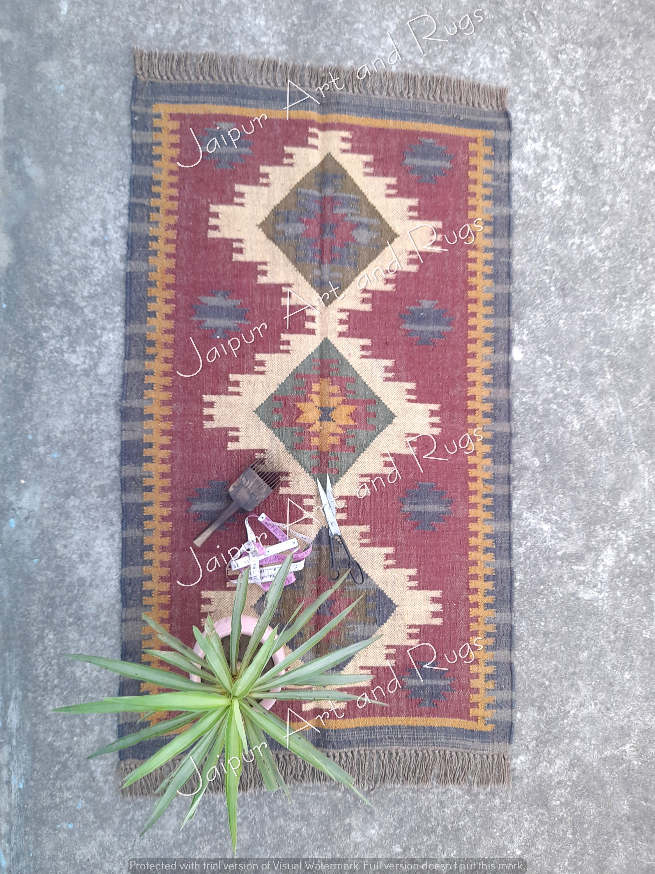 Wool Jute Rugnavajo Kilim Rugaccent Rug Outdoor Rug Etsy
