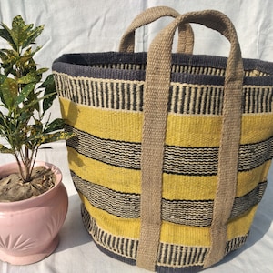 Jute Bag,Vintage style Tote bag,laundry basket, Storage basket,Handmade Natural Jute Bag.