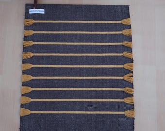 Hand-Woven Cotton Yoga Rug - Eco-Friendly Hand-Woven Thick Mat (24”x72”x5mm) for Everyday Fitness at Home - Comfortable & Extra-Long