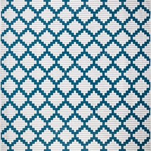 Boho Cotton Dhurrie Rug: Hand Woven Reversible Area Rug