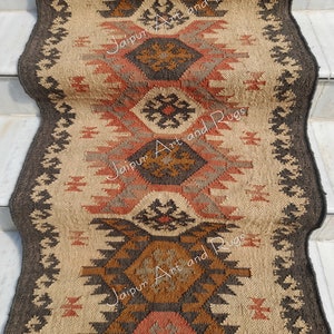 Wool Jute Runner, Handmade Runner, Wool Jute Rug, Kilim Runner, Jute rug, Jute Runner, Woven Rug, Woven Runner, Navajo Rug, Weave Rug, Rug.