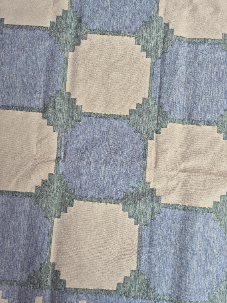 Handmade Woven Flat Weave Rug, Custom Size Area Dhurrie, Home & Living Room, Bedroom, Hallway Floor Rug, Cotton Rug 8x10, Area Rug, image 5