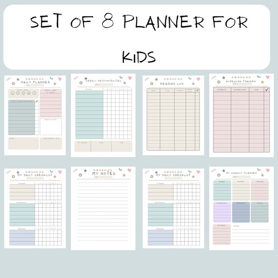 Kids Planner Printable Planner Printable Planner for Kids - Etsy India