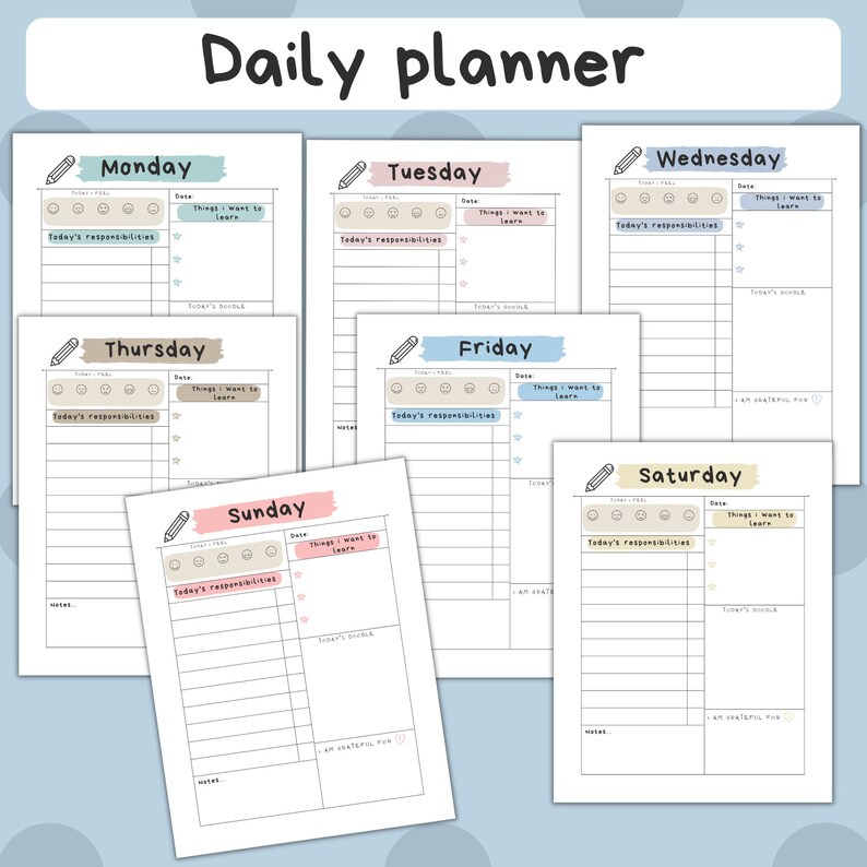 Kids Planner Printable Planner Printable Planner for Kids - Etsy Canada