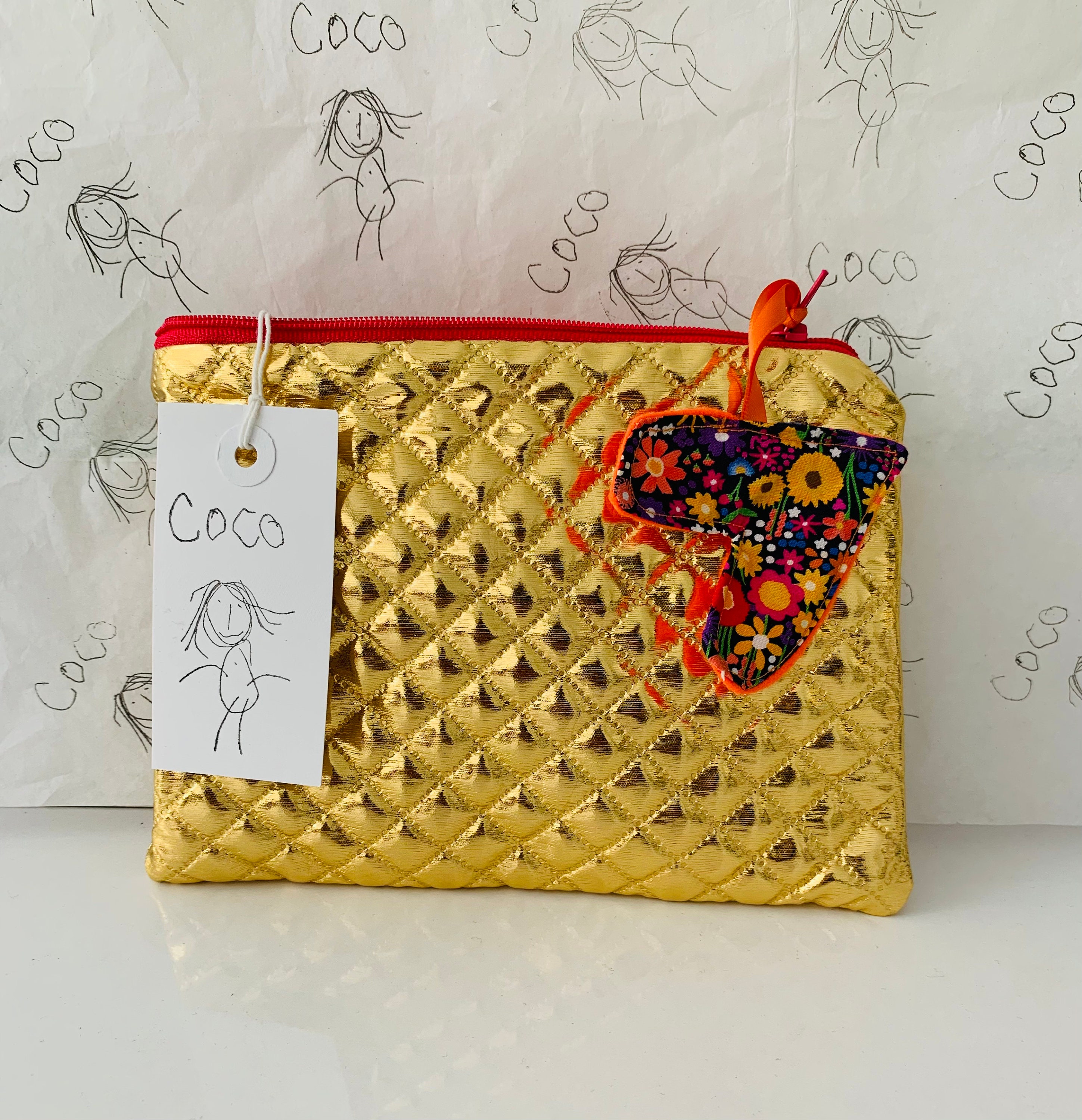 Gold Quilted Makeup Bag Etsy