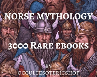 Książki o Wikingach - Mitologia nordycka - 3000 książek o mitologii nordyckiej - Książki o mitologii - Książki o okultyzmie - Kolekcja książek o Odynie - Książki - Magia