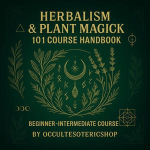 Manuale del corso di erboristeria e magia vegetale 101 in PDF – Guida per principianti alla stregoneria – Magia verde – Grimorio di erbe – Piante sacre, libri di stregoneria